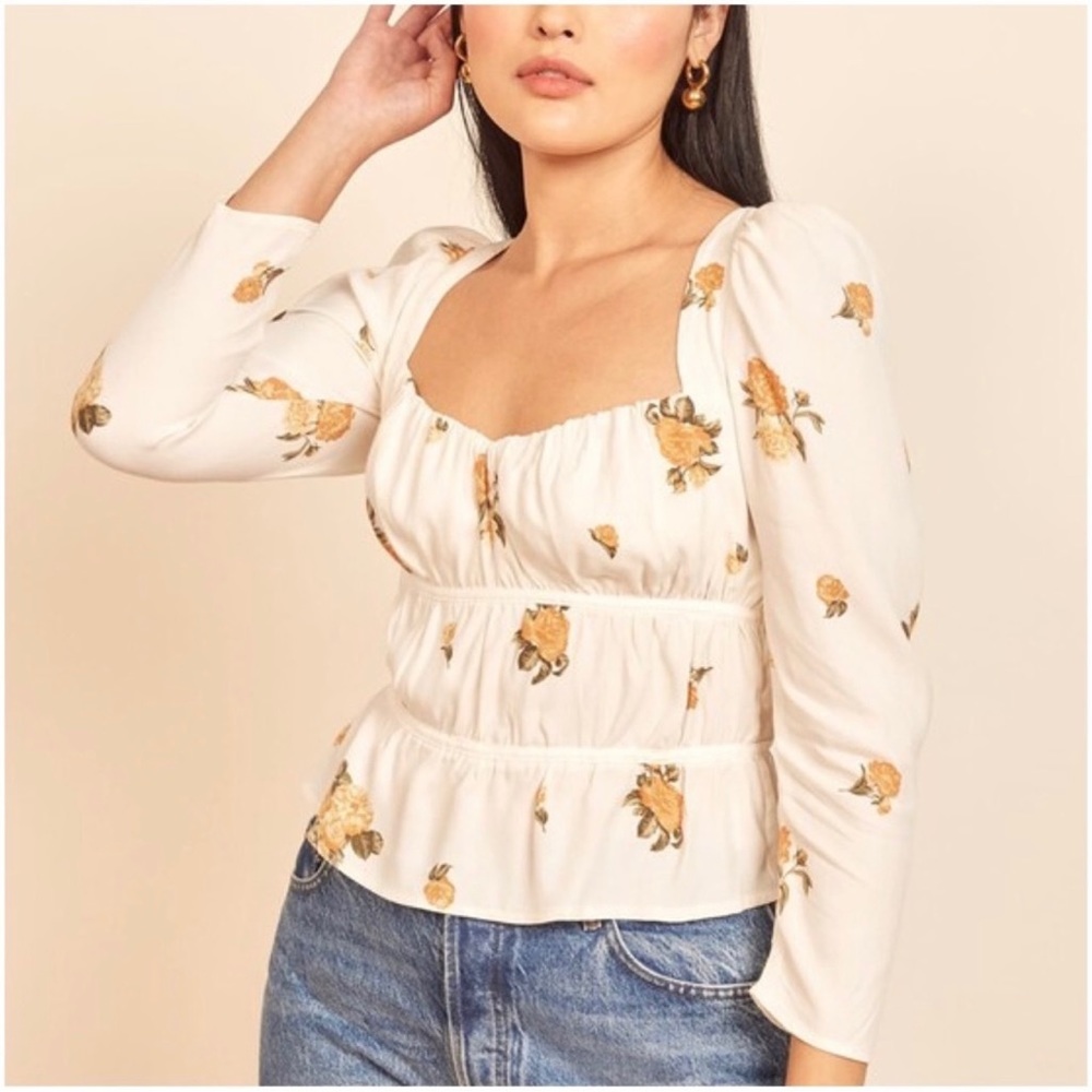 REFORMATION Plath Floral Top - Constance